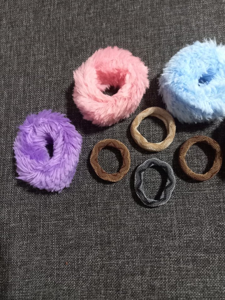 8 adet birlikte yeni rengarenk yumuşak peluş ve bez toka - Görsel 3