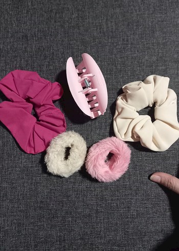 Pastel Renkli Elastik Saç Aksesuarları Seti beşli toka set yeni - Görsel 2