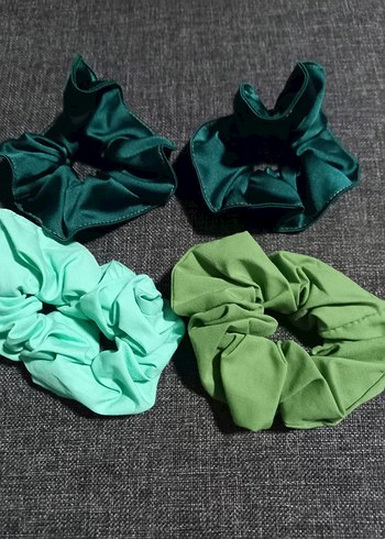 6 lı yeni set 3 saten 3 kumaş toka seti yeşil tonlar birlikte - Görsel 2