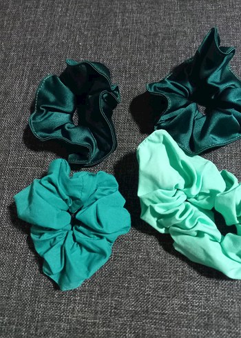 6 lı yeni set 3 saten 3 kumaş toka seti yeşil tonlar birlikte - Görsel 3