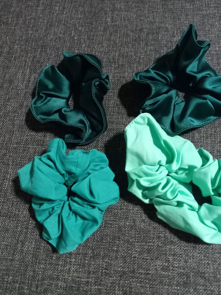 6 lı yeni set 3 saten 3 kumaş toka seti yeşil tonlar birlikte - Görsel 3