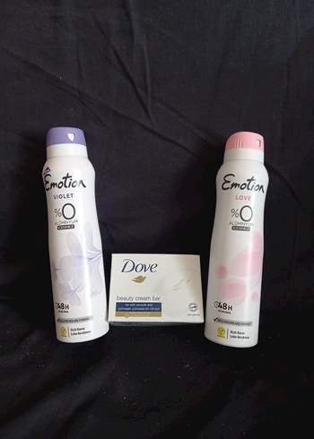 Dove Emotion Kadın Deodorant ve Sabun Seti üçlü yeni set