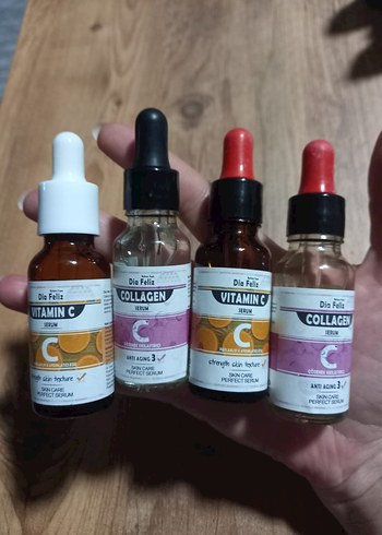 Kolajen ve C vitamini Anti-Aging Serum Seti 4 adet 20 şer ml