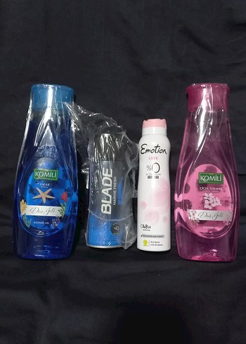 2 Komili Duş Jeli ve Emotion Blade kadın erkek Deodorant 4 ürün
