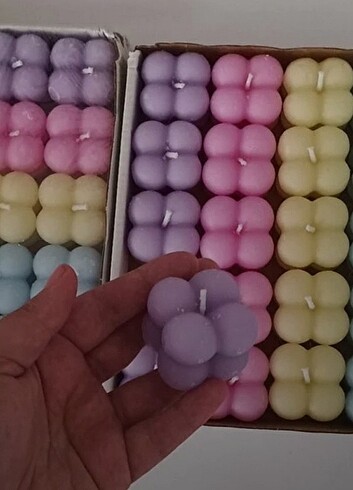10 adet 5 renk 3,5×3,5×3,5cm vanilya kokulu bubble mum fiyatıdır