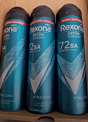  Beden Rexona men 150 ml Xcool 72 saat koruma deodorant sprey yeni 