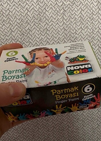 6'lı Nova Color parmak boyası 6 farklı renk yeni kutulu 