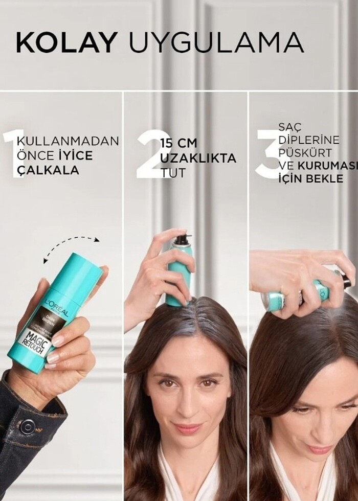 Loreal 75 ml magic retouch beyaz kapatıcı boya saç spreyi yeni - Görsel 4