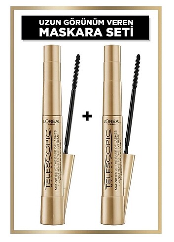 2 Lİ Loreal telescopic rimel maskara uzun görünüm makyaj yeni se