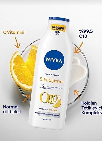 Nivea 250 ml Q10 C vit sıklaştırıcı vücut losyonu nemlendirici y