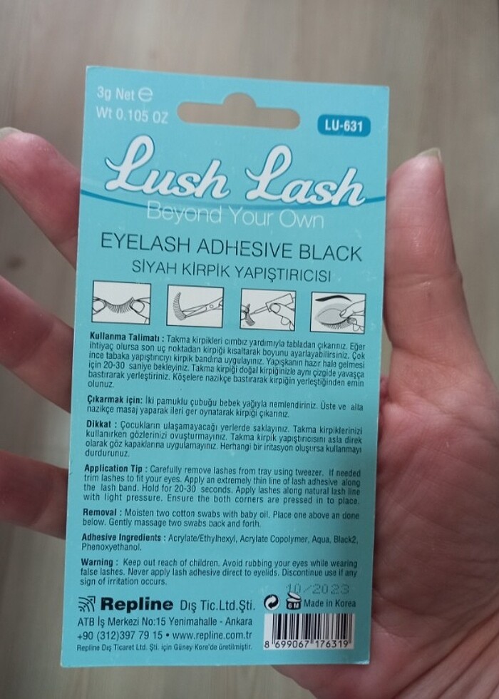 Siyah renk takma kirpik yapıştırıcı 3 gr yeni ürtt 2023 skt açıl - Görsel 2