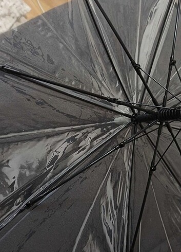 8 telli fiber iskelet yeni şemsiye otomatik şeffaf baston yağmur - Görsel 6