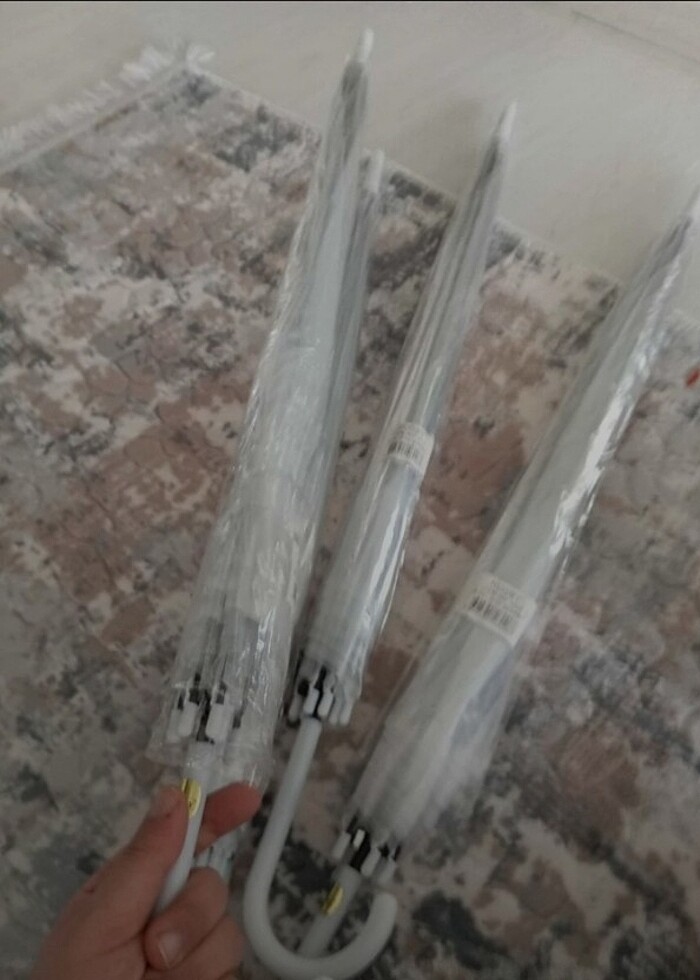 8 telli fiber iskelet yeni şemsiye otomatik şeffaf baston yağmur - Görsel 2