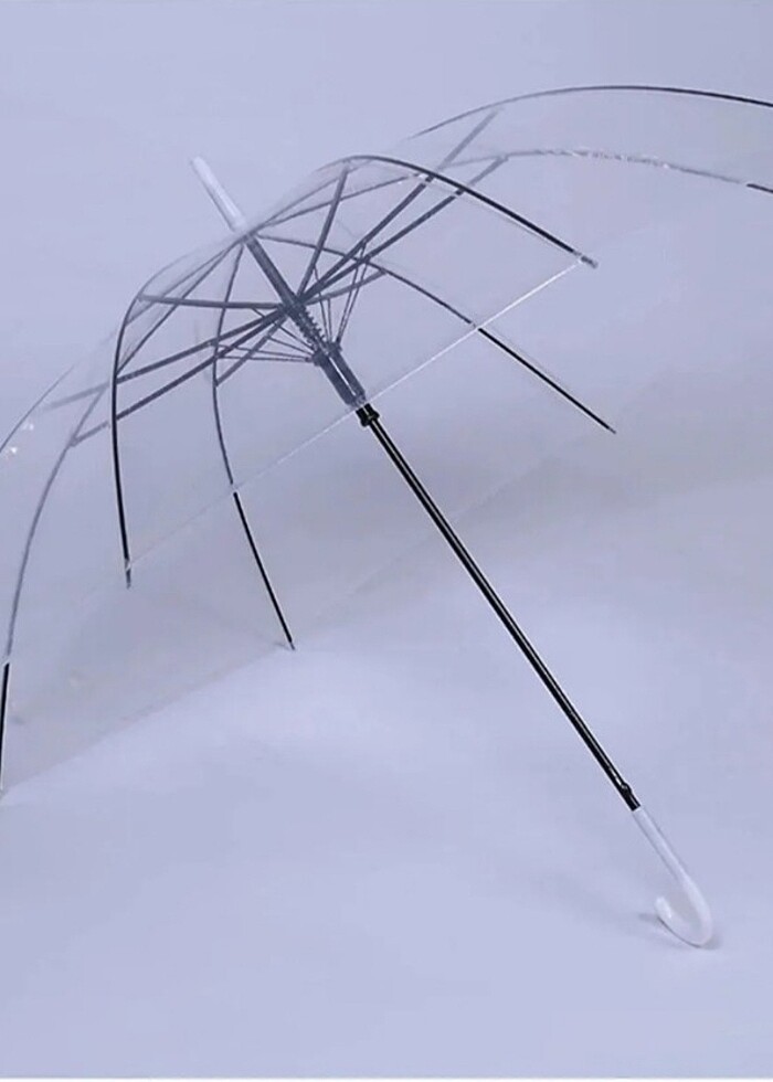 8 telli fiber iskelet yeni şemsiye otomatik şeffaf baston yağmur - Görsel 5
