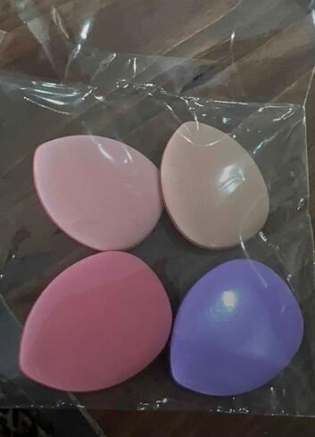 Yeni 4 lü parmak süngeri paketli set makyaj sünger pudra kapatıc - Görsel 2