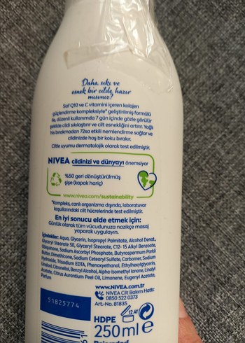 Nivea Nivea Q10 Sıkılaştırıcı Vücut Losyonu 250 ml yeni