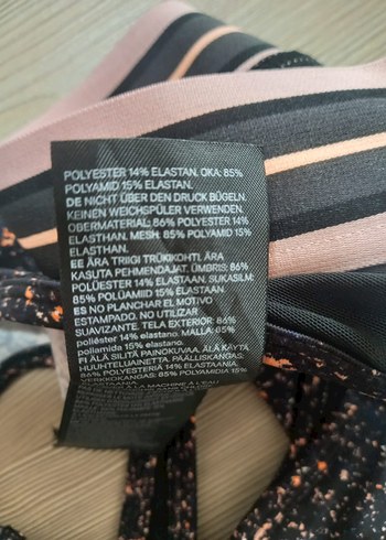 10 Yaş Beden siyah Renk H&M XS crop spor yarım atlet Siyah Baskılı Mini Spor Sütyeni