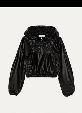 Bershka siyah deri sweat 