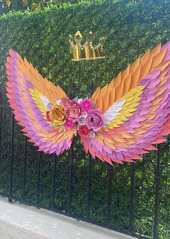 Renkli Parti Kanat Süsü ve Taç Seti - Görsel 5