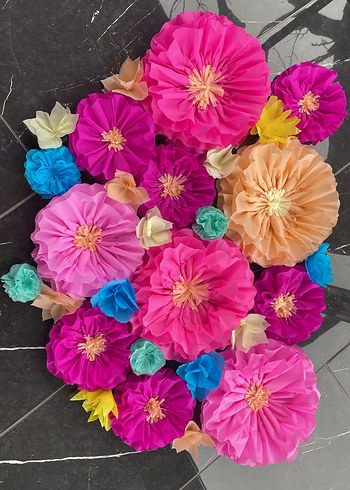 Renkli Parti Süsleri Çiçek Seti - Görsel 3