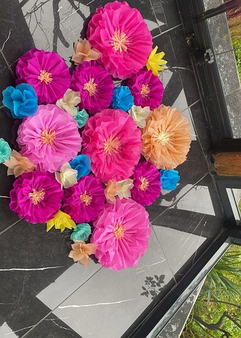 Renkli Parti Süsleri Çiçek Seti - Görsel 4