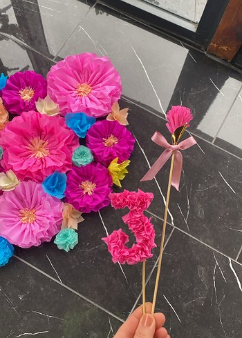 Renkli Parti Süsleri Çiçek Seti - Görsel 2