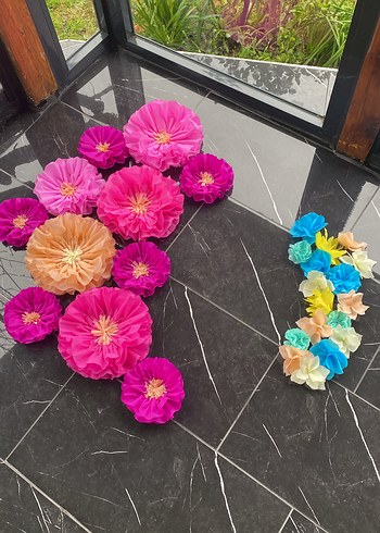 Renkli Parti Süsleri Çiçek Seti - Görsel 7