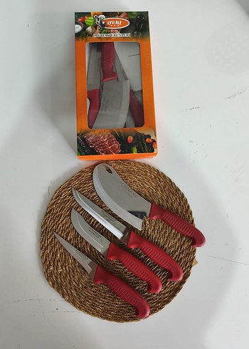 Kırmızı Saplı 5 Parça Bıçak Seti