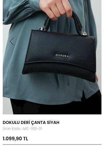 Manuka Siyah Dokulu Deri Kadın Çanta