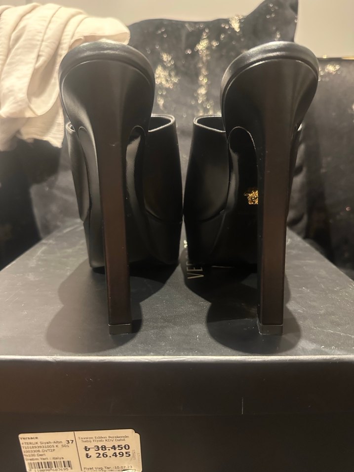 Versace Altın Detaylı Kadın Platform Topuklu - Görsel 2