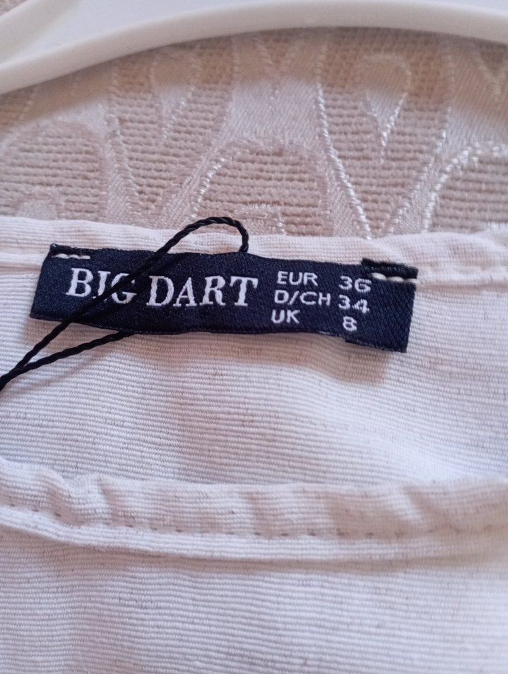 Düğmeli Beyaz Keten Uzun Elbise - Görsel 4