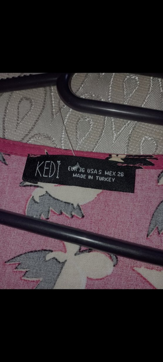 Pembe V Yakalı Uzun Salaş Elbise - Görsel 2