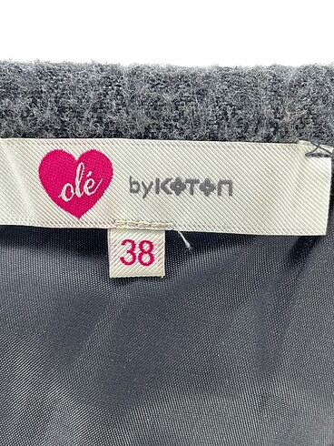 38 Beden gri Renk Koton Mini Etek %70 İndirimli.