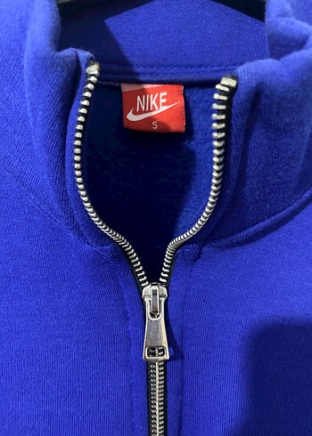 Mavi Yarım Fermuarlı Nike Kadın Sweatshirt - Görsel 2
