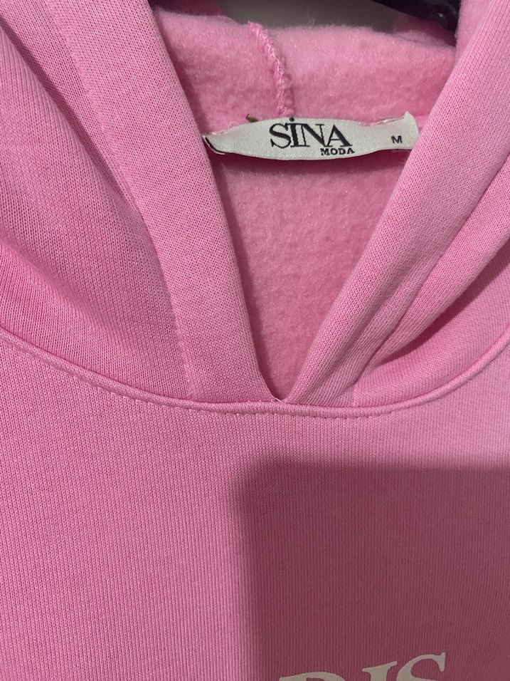 Pembe Kapüşonlu Sweatshirt - Görsel 2