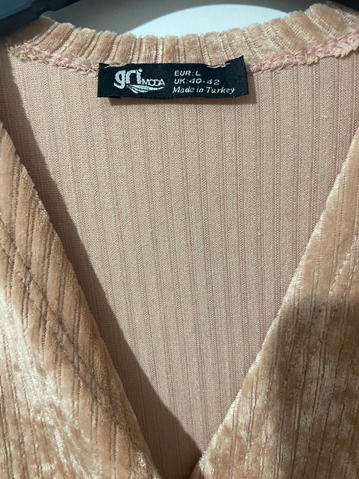 Pudra Kadın Midi Elbise Uzun Kollu - Görsel 2