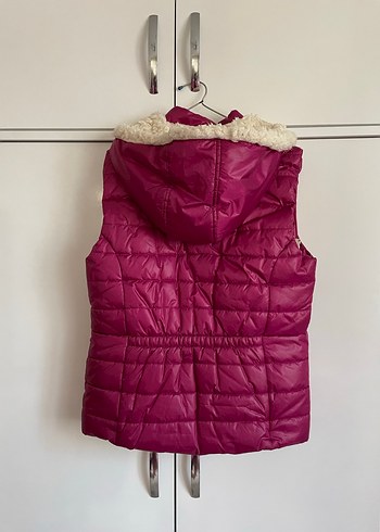 Düğmeli Fermuarlı Fuşya Kadın Yelek - Görsel 4