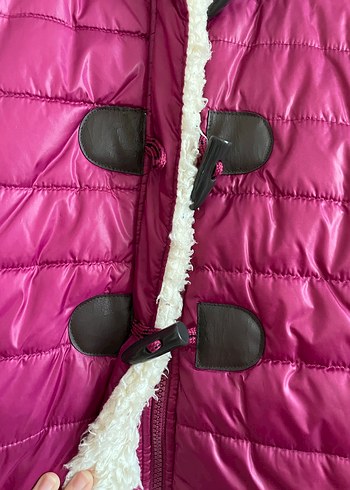 Düğmeli Fermuarlı Fuşya Kadın Yelek - Görsel 2