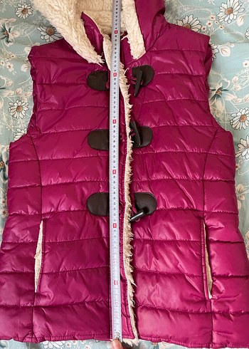 Düğmeli Fermuarlı Fuşya Kadın Yelek - Görsel 6