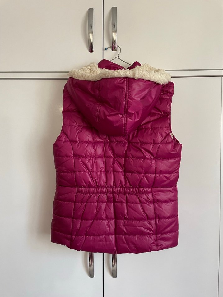 Düğmeli Fermuarlı Fuşya Kadın Yelek - Görsel 4