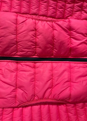 Fosforlu Pembe Fermuarlı Yüksek Yakalı Kadın Yelek - Görsel 3