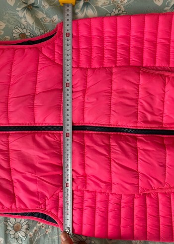 Fosforlu Pembe Fermuarlı Yüksek Yakalı Kadın Yelek - Görsel 7