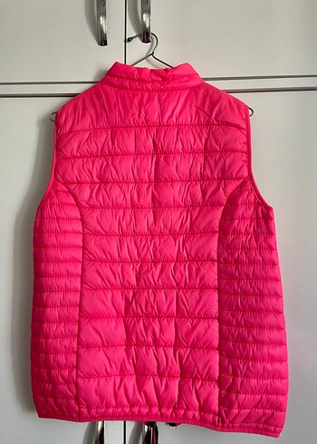 Fosforlu Pembe Fermuarlı Yüksek Yakalı Kadın Yelek - Görsel 5