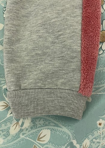 Gri Yanları Şeritli Kız Çocuk Eşofman - Görsel 5