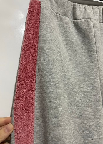 Gri Yanları Şeritli Kız Çocuk Eşofman - Görsel 3