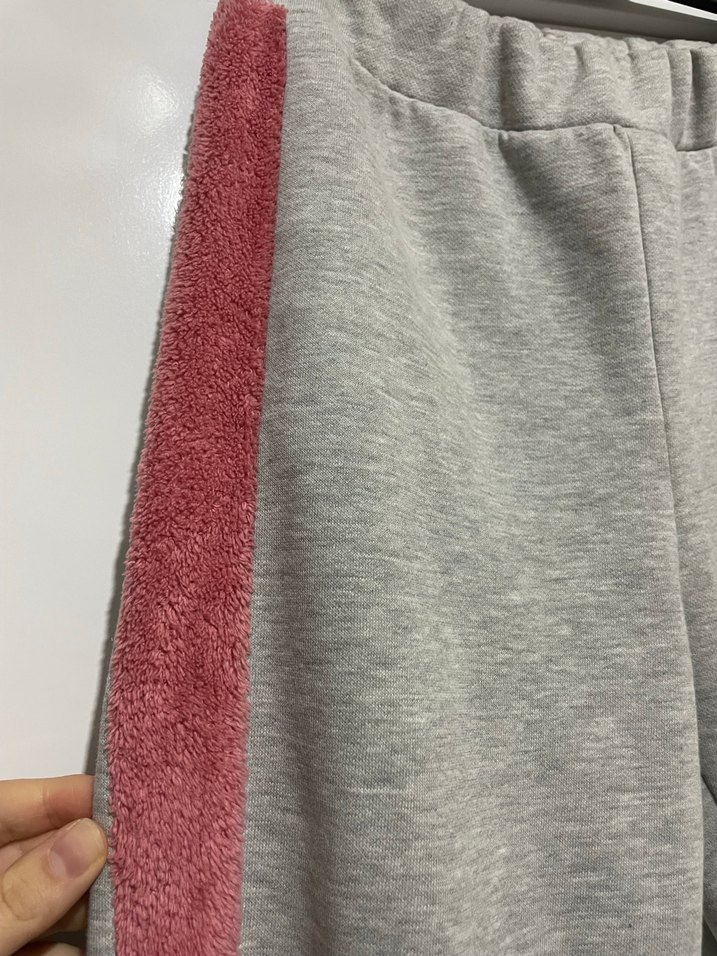 Gri Yanları Şeritli Kız Çocuk Eşofman - Görsel 3