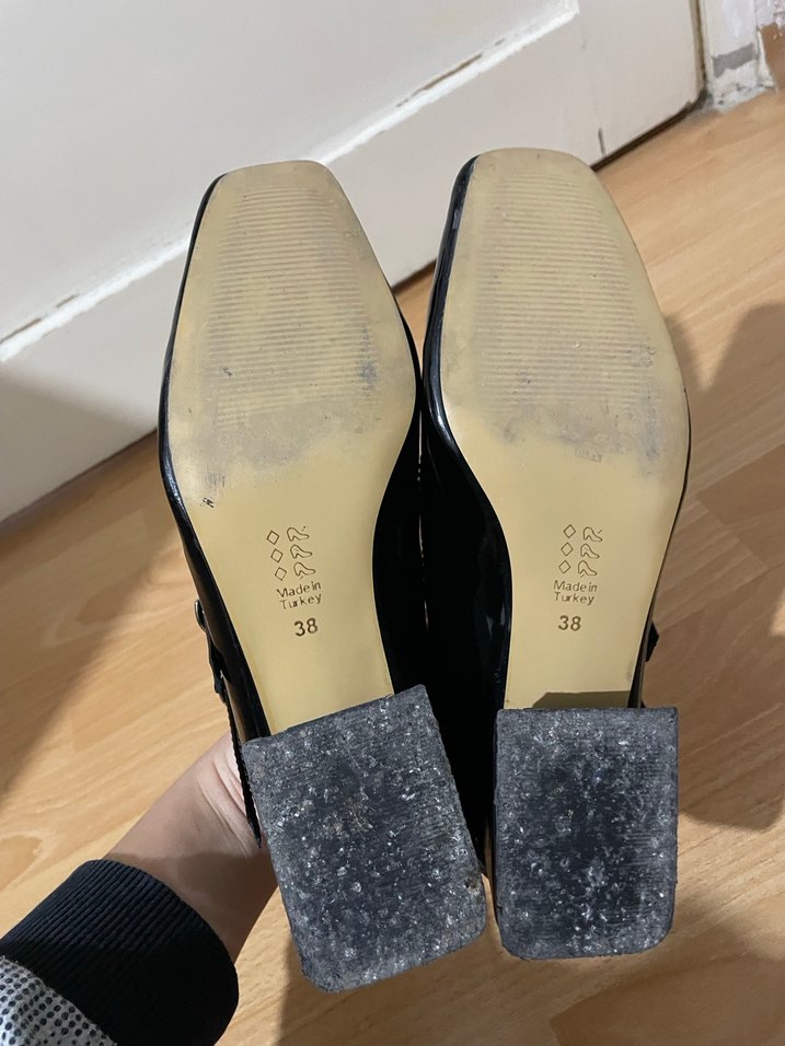 Siyah Tokalı Topuklu Kadın ayakkabı - Görsel 3