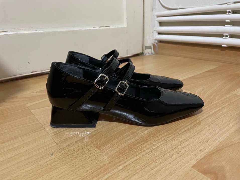 Siyah Tokalı Topuklu Kadın ayakkabı - Görsel 2