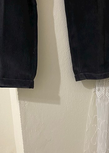 Siyah kadife Kemerli Erkek Pantolon - Görsel 10