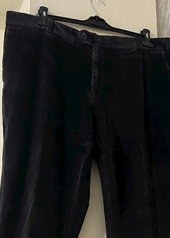 Siyah kadife Kemerli Erkek Pantolon - Görsel 8